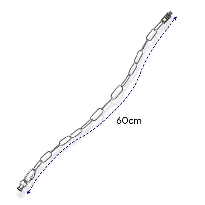 Pendant Light Chain 60 cm – Brushed Silver, with Ceiling Connector