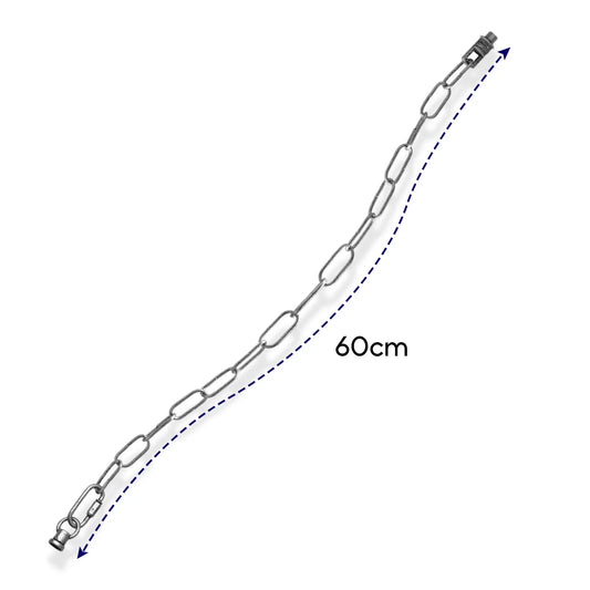 Pendant Light Chain 60 cm – Brushed Silver, with Ceiling Connector