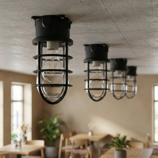 Nautical Cage Flush Light – Wall or Ceiling, 7 Colours, E27 - photo 2