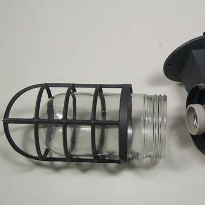 Nautical Bulkhead Cage Wall Light – Black, Copper, Silver or Grey, E27 - photo 5