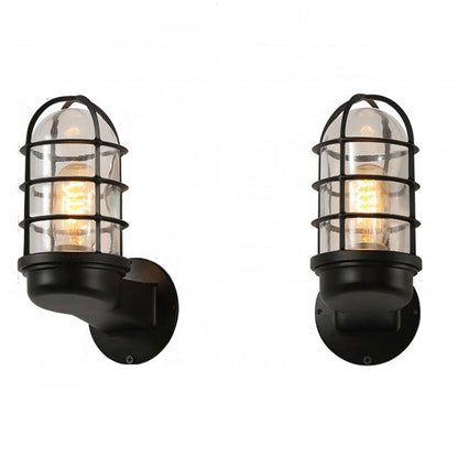 Nautical Bulkhead Cage Wall Light – Black, Copper, Silver or Grey, E27 - photo 9