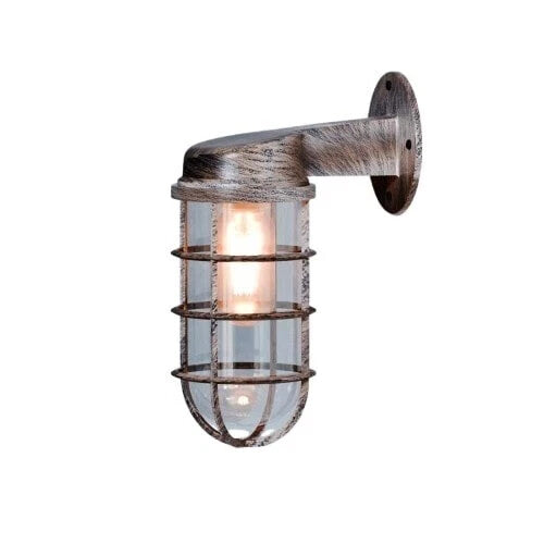 Nautical Bulkhead Cage Wall Light – Black, Copper, Silver or Grey, E27 - photo 12