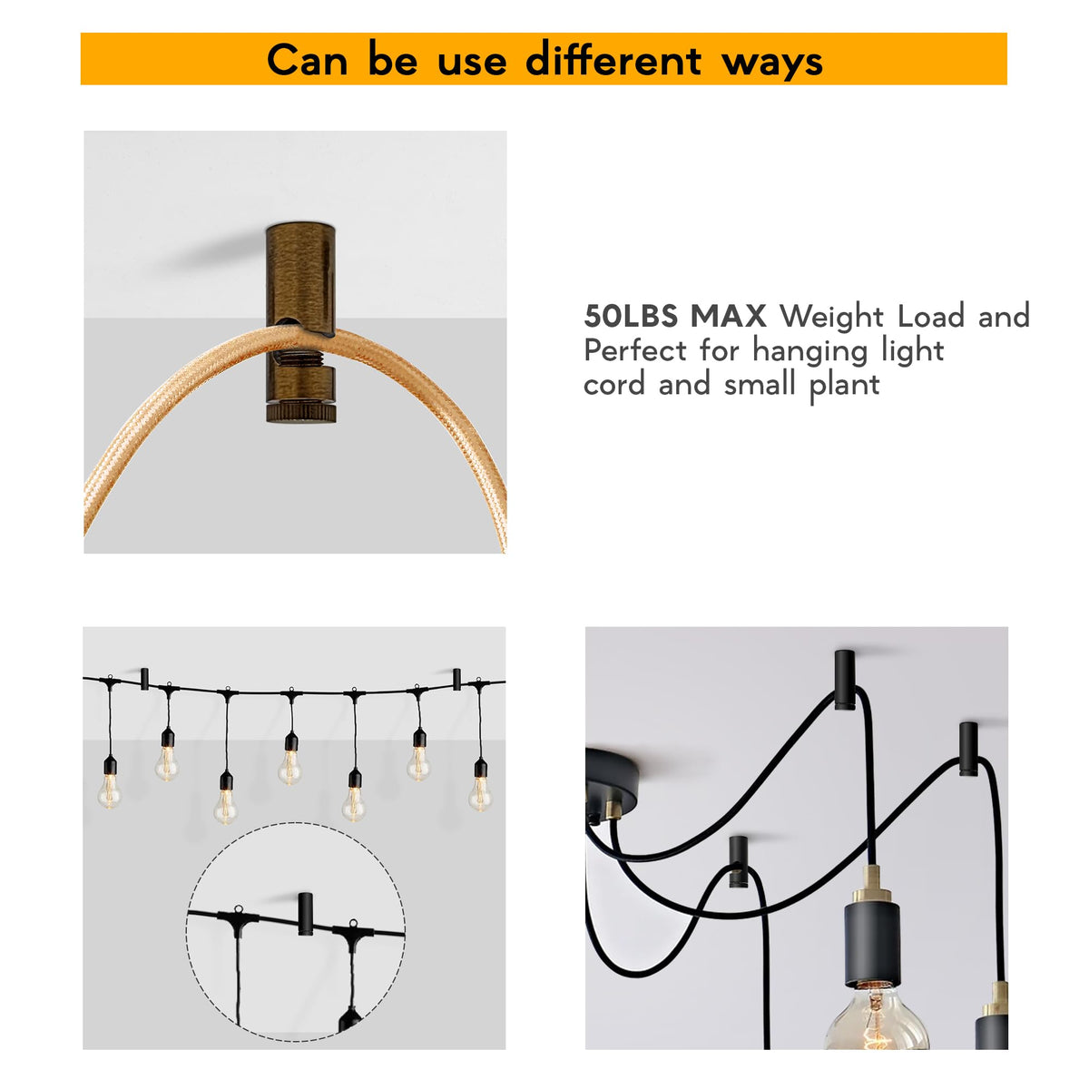 Ceiling Cable Hooks & Plate Hooks for Pendant Lights – 7 Styles - photo 6