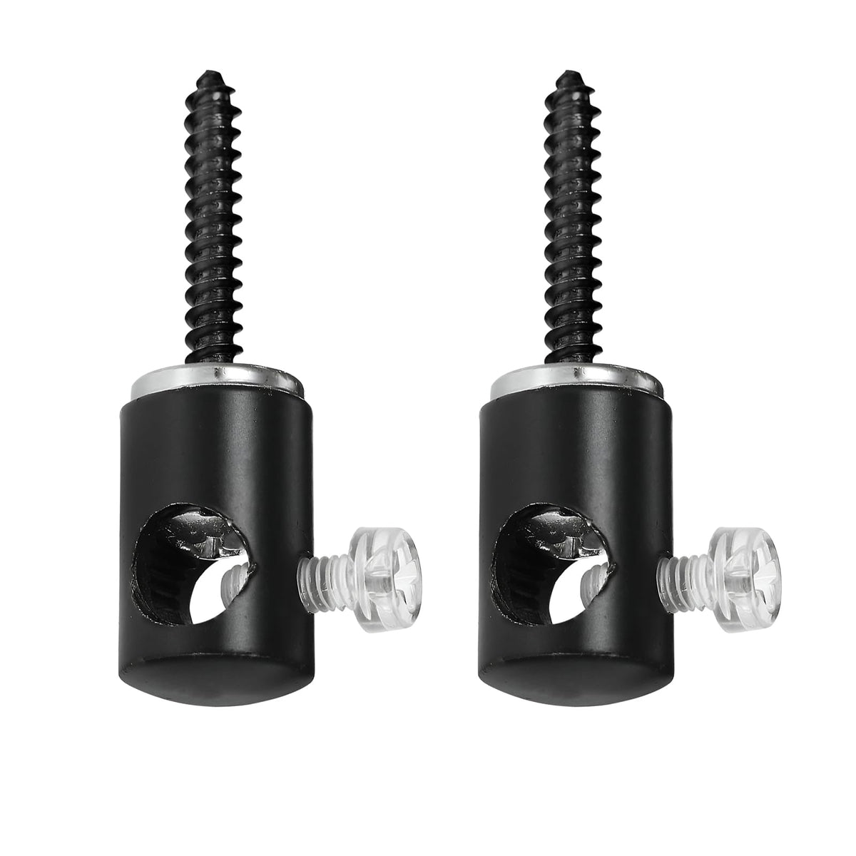 Ceiling Cable Hooks & Plate Hooks for Pendant Lights – 7 Styles - Black, Screw-In Cable Grip, Pack of 2