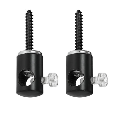 Ceiling Cable Hooks & Plate Hooks for Pendant Lights – 7 Styles - Black, Screw-In Cable Grip, Pack of 2