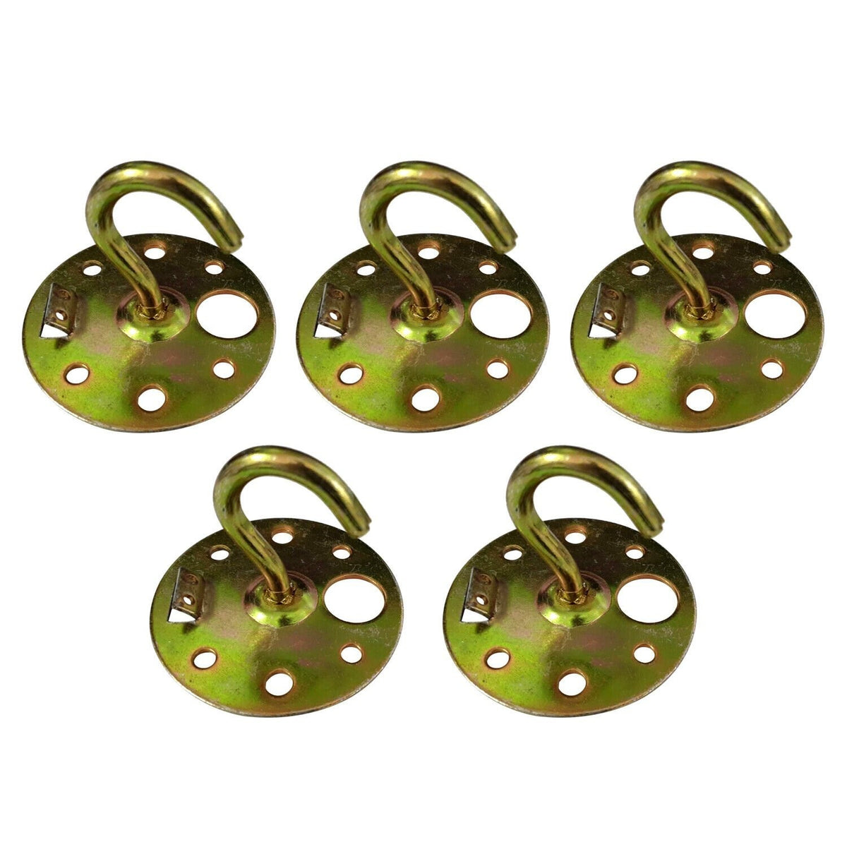 Ceiling Cable Hooks & Plate Hooks for Pendant Lights – 7 Styles - Gold, Gold Plate Hook, Pack of 5