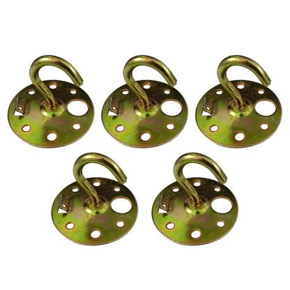 Ceiling Cable Hooks & Plate Hooks for Pendant Lights – 7 Styles - Gold, Gold Plate Hook, Pack of 5