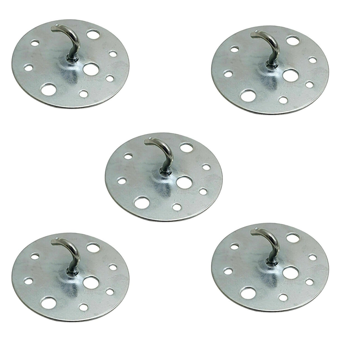 Ceiling Cable Hooks & Plate Hooks for Pendant Lights – 7 Styles - Satin Nickel, Small Plate Hook, Pack of 5