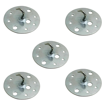 Ceiling Cable Hooks & Plate Hooks for Pendant Lights – 7 Styles - Satin Nickel, Small Plate Hook, Pack of 5