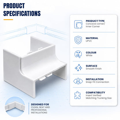 Cable Trunking Internal Corner – Pack of 5 - photo 4