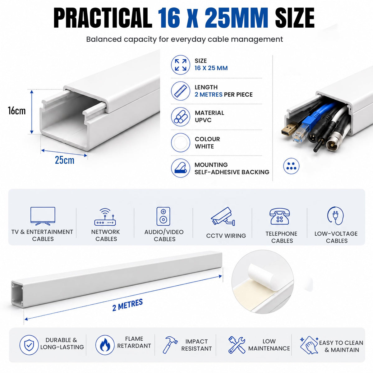 Cable Trunking System with Self Adhesive Cover - photo 3