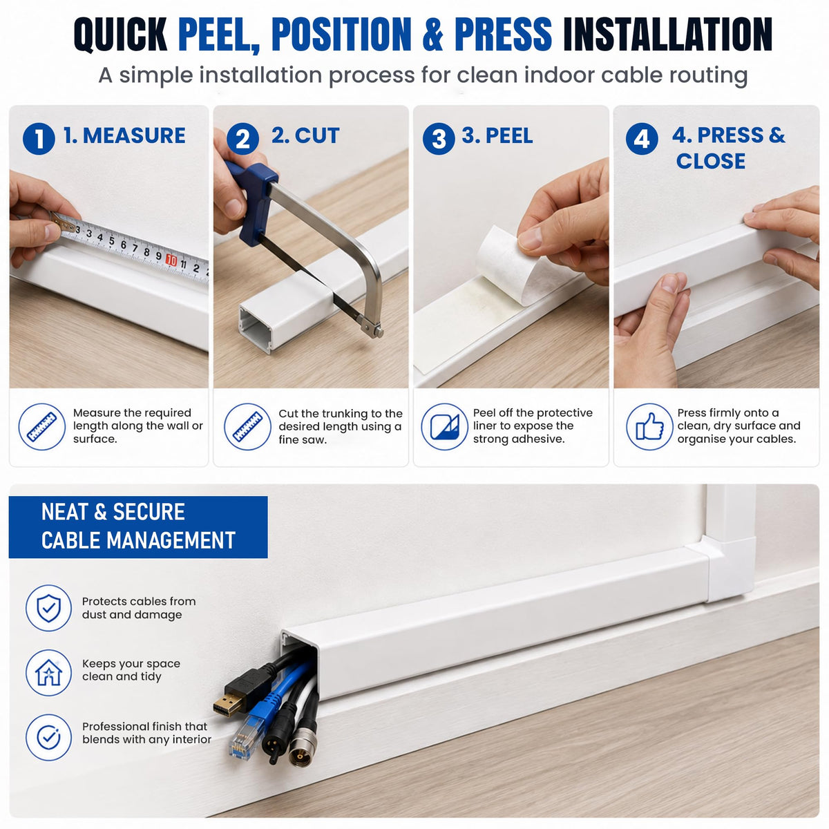 Cable Trunking System with Self Adhesive Cover - photo 4