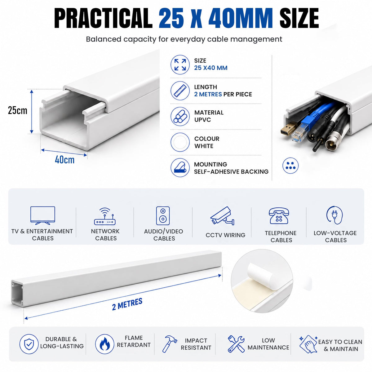 Cable Trunking System with Self Adhesive Cover - photo 8