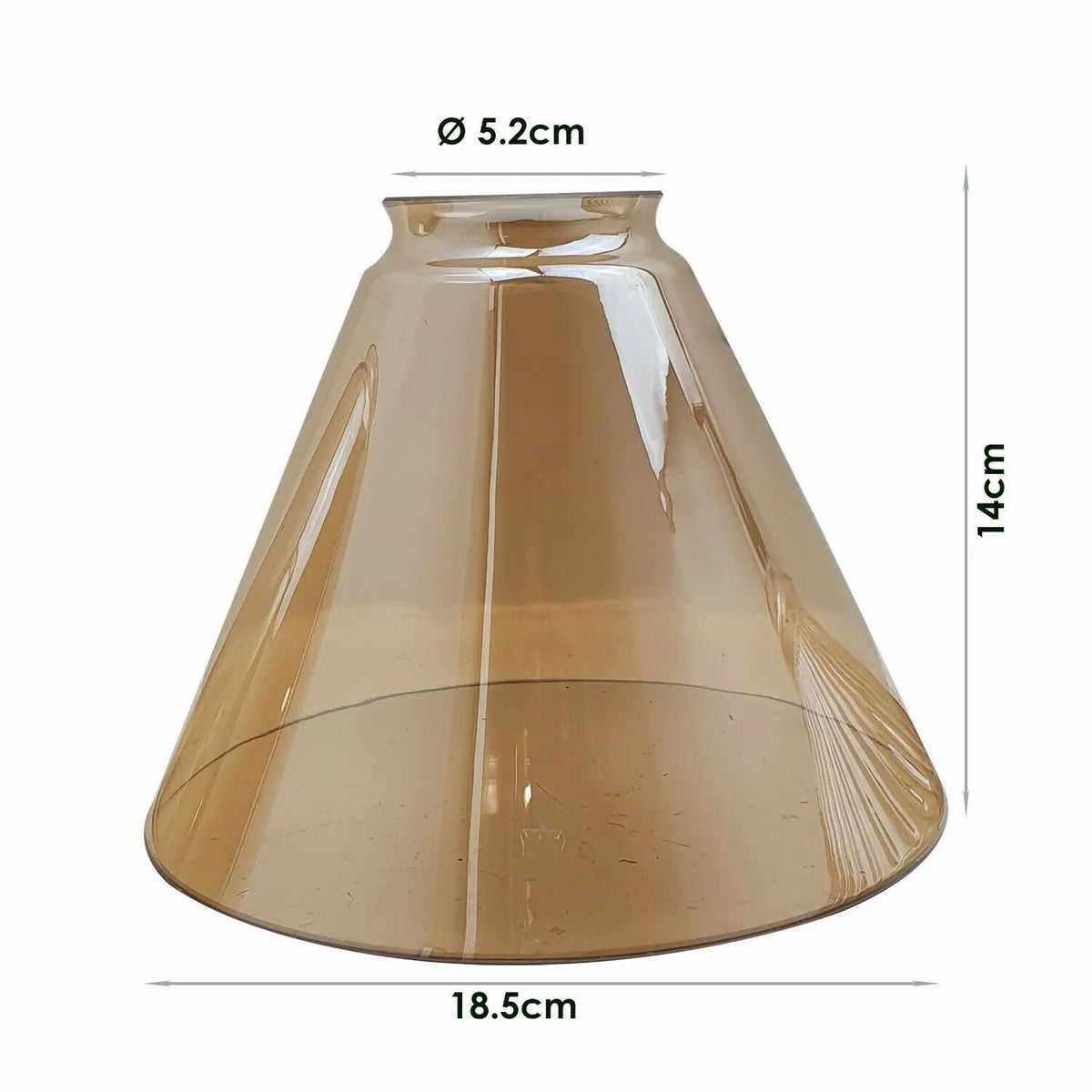 Amber Glass Cone Lamp Shade 18.5 cm – with Shade Ring - photo 3