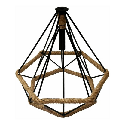 Rope & Wire Diamond Cage Lamp Shade – Black, 24 x 26 cm - photo 8