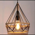Rope & Wire Diamond Cage Lamp Shade – Black, 24 x 26 cm