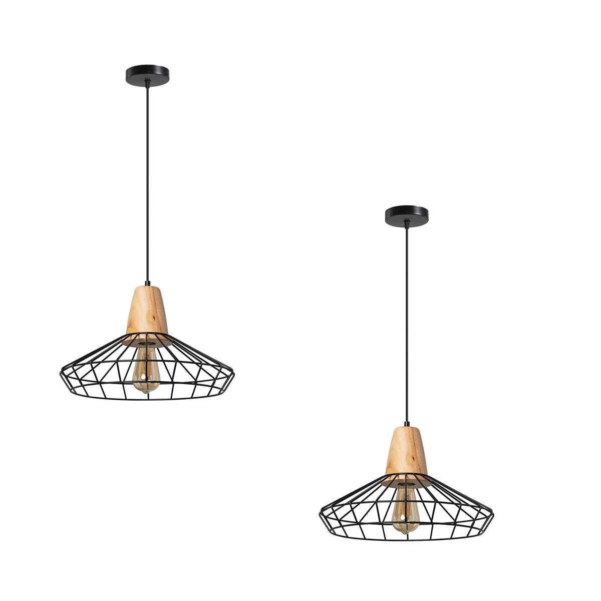 Cage Lamp Shade – Black – Model WCFSBC - WCFS1WH, Black, Pack of 2
