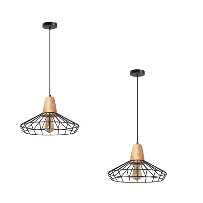 Cage Lamp Shade – Black – Model WCFSBC - WCFS1WH, Black, Pack of 2