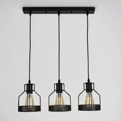 Cage Lamp Shade – Black – Model WCFSBC - with ST64 Bulb, Black, Single
