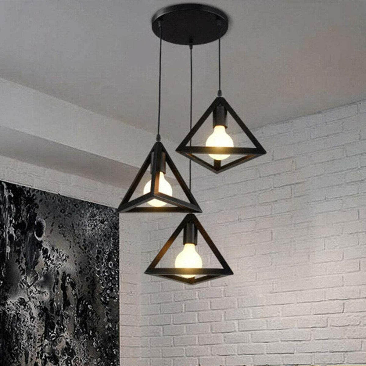 Triangle Cage Lamp Shade – Black, 25 cm - photo 4