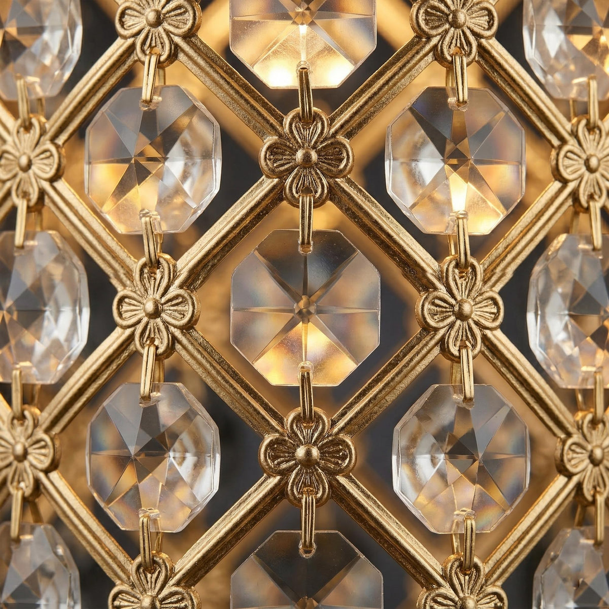 Gold Crystal Cage Lamp Shade – 10, 12 or 14 cm, Easy Fit - photo 7