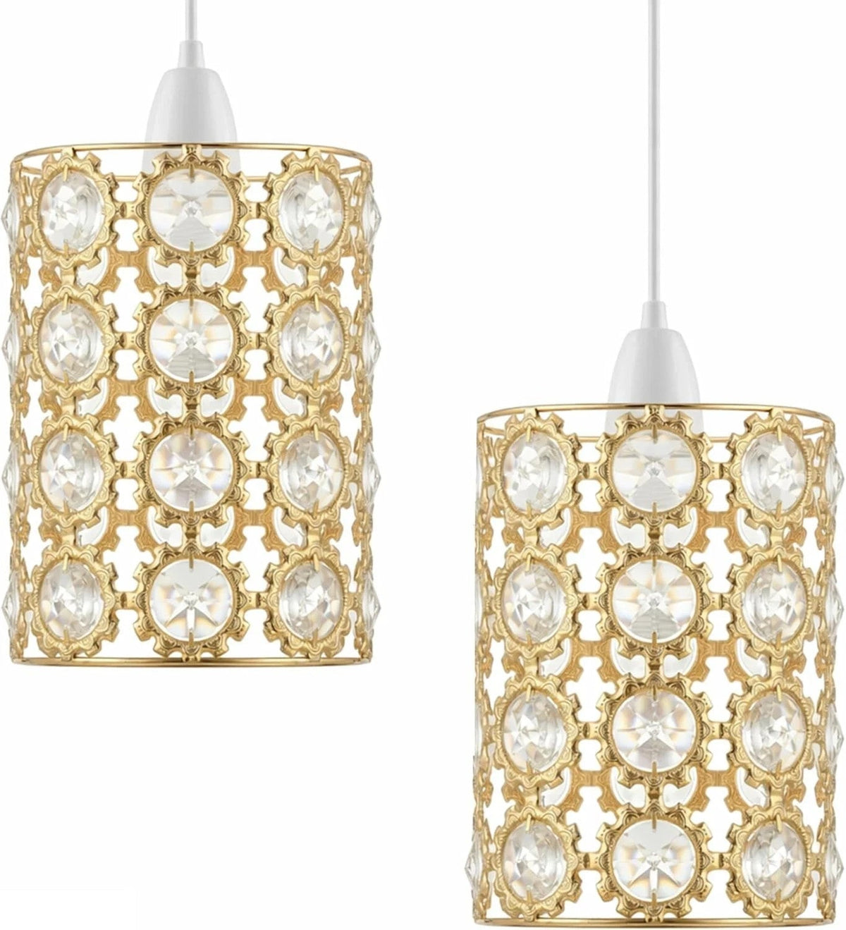 Cage Lamp Shade – Easy Fit with Reducer Ring 12 cm – French Gold - photo 3