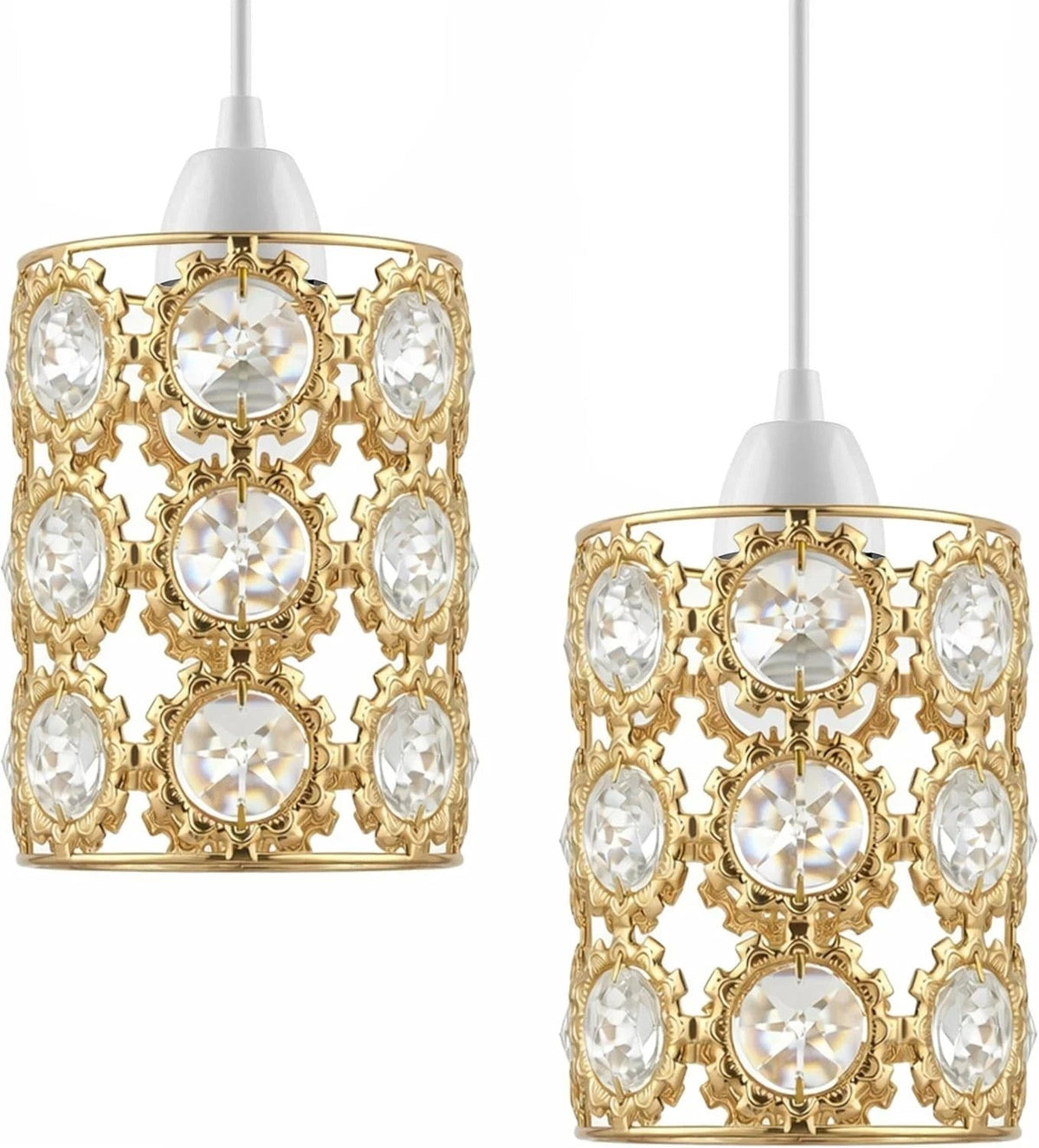 Cage Lamp Shade – Easy Fit with Reducer Ring 12 cm – French Gold - photo 4