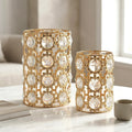 Cage Lamp Shade – Easy Fit with Reducer Ring 12 cm – French Gold - Single, 12 cm with Reducer Ring, French Gold