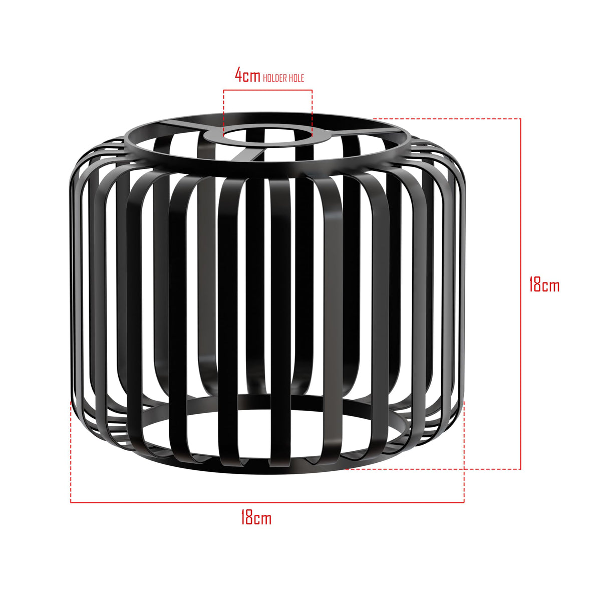 Bar Cage Drum Lamp Shade 18 cm – Black or Rose Gold, Easy Fit - photo 8