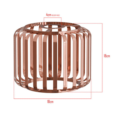 Bar Cage Drum Lamp Shade 18 cm – Black or Rose Gold, Easy Fit - photo 9