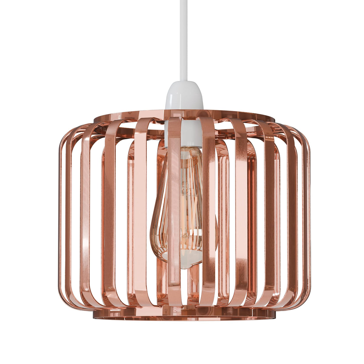 Bar Cage Drum Lamp Shade 18 cm – Black or Rose Gold, Easy Fit - photo 10