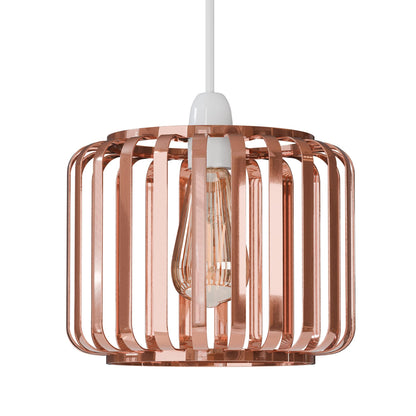 Bar Cage Drum Lamp Shade 18 cm – Black or Rose Gold, Easy Fit - photo 10