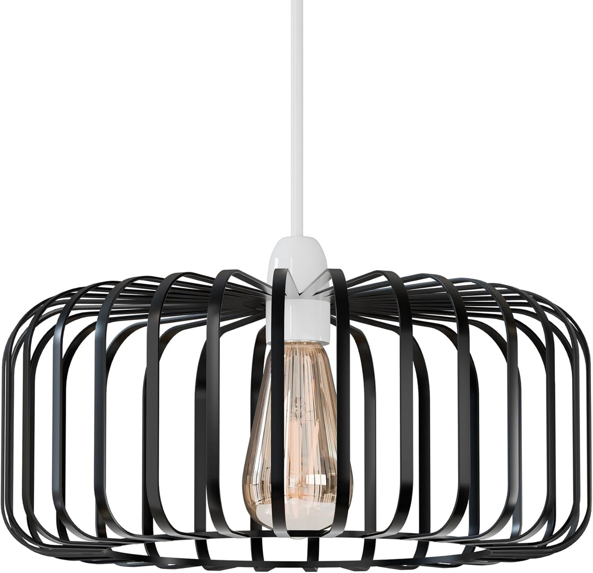 Bar Cage Drum Lamp Shade 18 cm – Black or Rose Gold, Easy Fit - photo 11