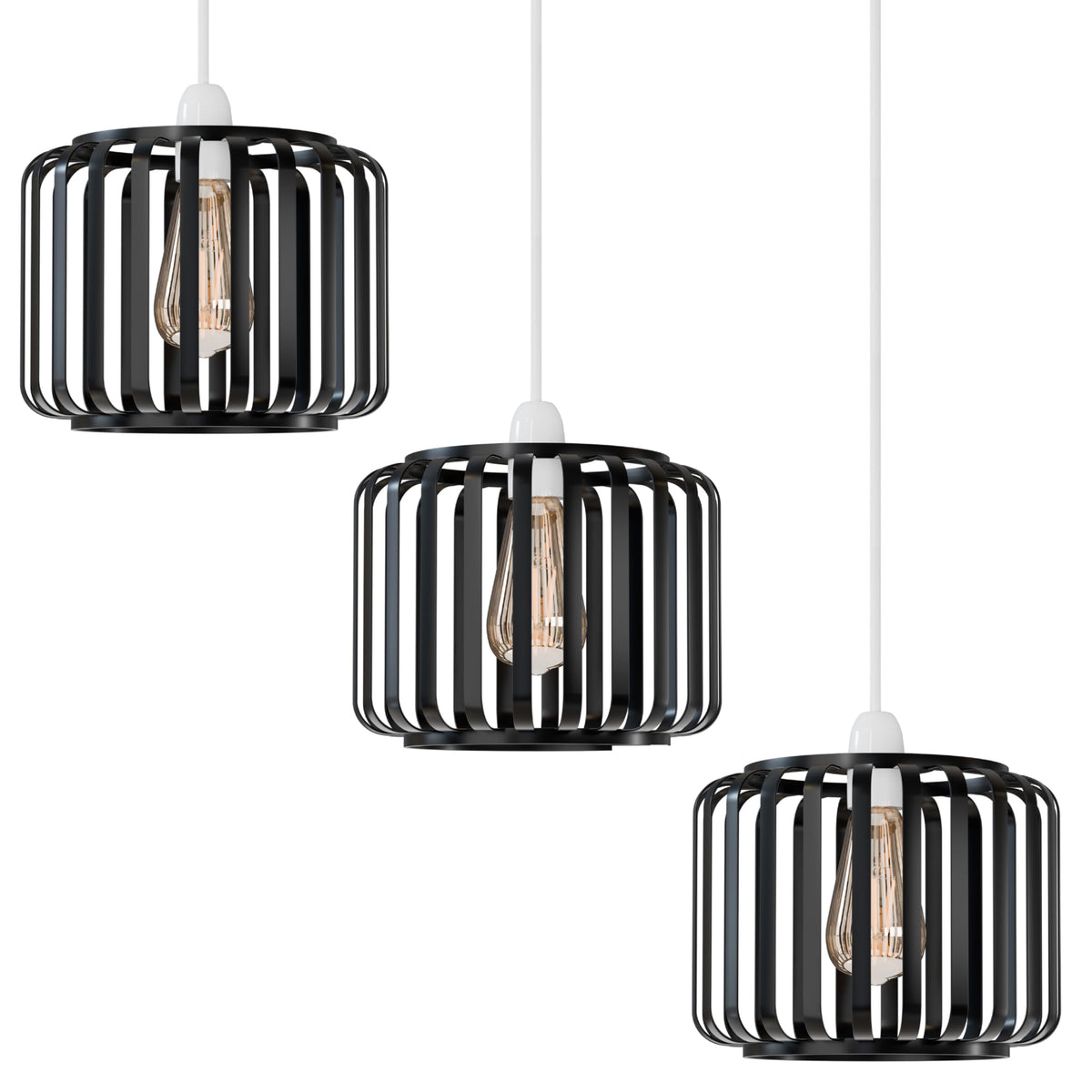 Bar Cage Drum Lamp Shade 18 cm – Black or Rose Gold, Easy Fit - photo 13
