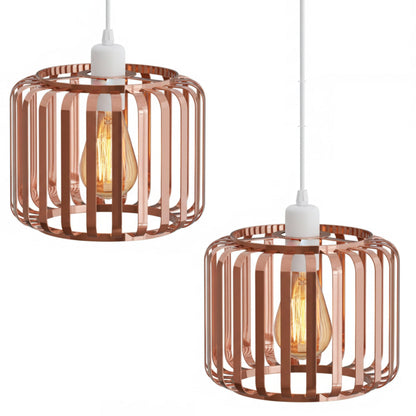 Bar Cage Drum Lamp Shade 18 cm – Black or Rose Gold, Easy Fit - photo 20