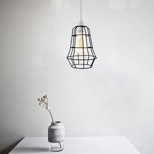 Bell Wire Cage Lamp Shade – Easy Fit, Black or Brushed Brass - photo 2