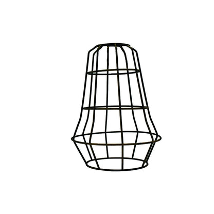 Bell Wire Cage Lamp Shade – Easy Fit, Black or Brushed Brass - with Reducer Ring, Brushed Brass