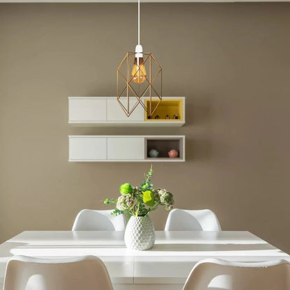Hexagon Wire Cage Lamp Shade – Black or Copper, Easy Fit - photo 2