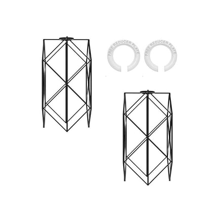 Hexagon Wire Cage Lamp Shade – Black or Copper, Easy Fit - Pack of 2, Black, with Reducer Ring