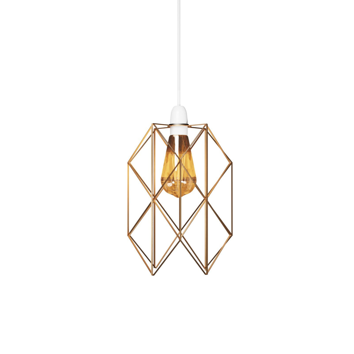 Hexagon Wire Cage Lamp Shade – Black or Copper, Easy Fit - photo 13