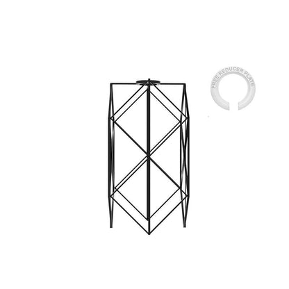 Hexagon Wire Cage Lamp Shade – Black or Copper, Easy Fit - Single, Black, with Reducer Ring