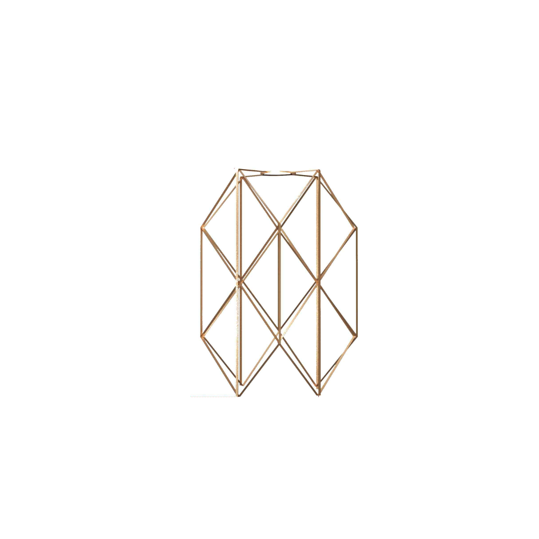 Hexagon Wire Cage Lamp Shade – Black or Copper, Easy Fit - Single, Copper, Shade Only