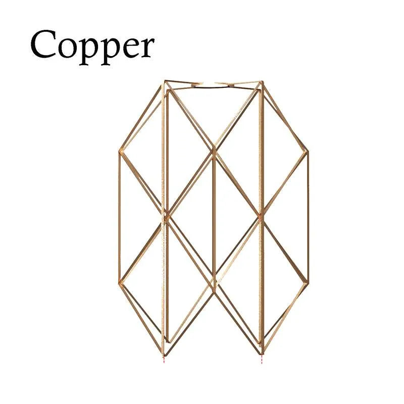 Hexagon Wire Cage Lamp Shade – Black or Copper, Easy Fit - Single, Copper, with Reducer Ring