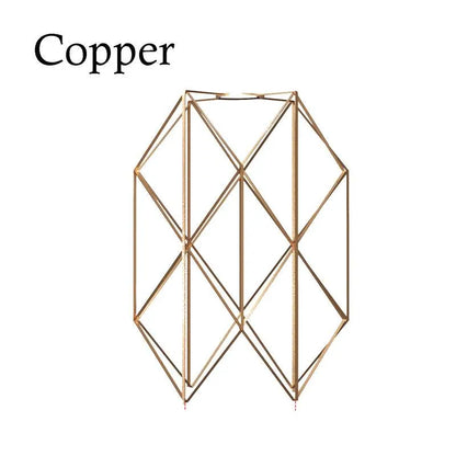 Hexagon Wire Cage Lamp Shade – Black or Copper, Easy Fit - Single, Copper, with Reducer Ring