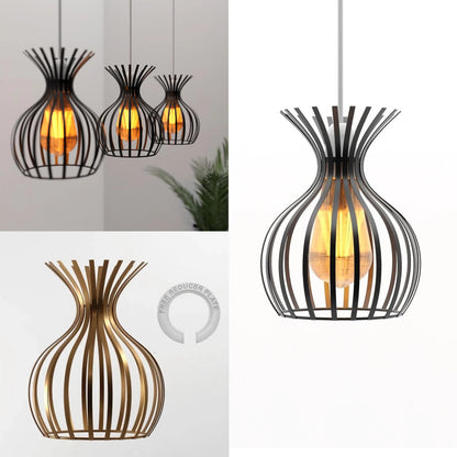 Vase Slatted Cage Lamp Shade – Black or Copper, Easy Fit - photo 4