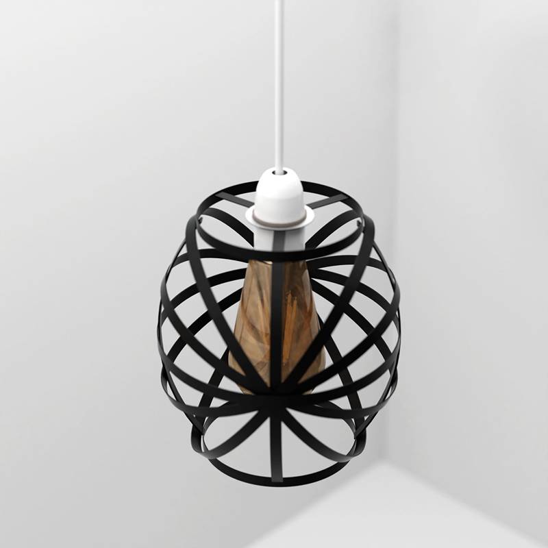 Banded Globe Cage Lamp Shade – Black or Copper, Easy Fit - photo 10
