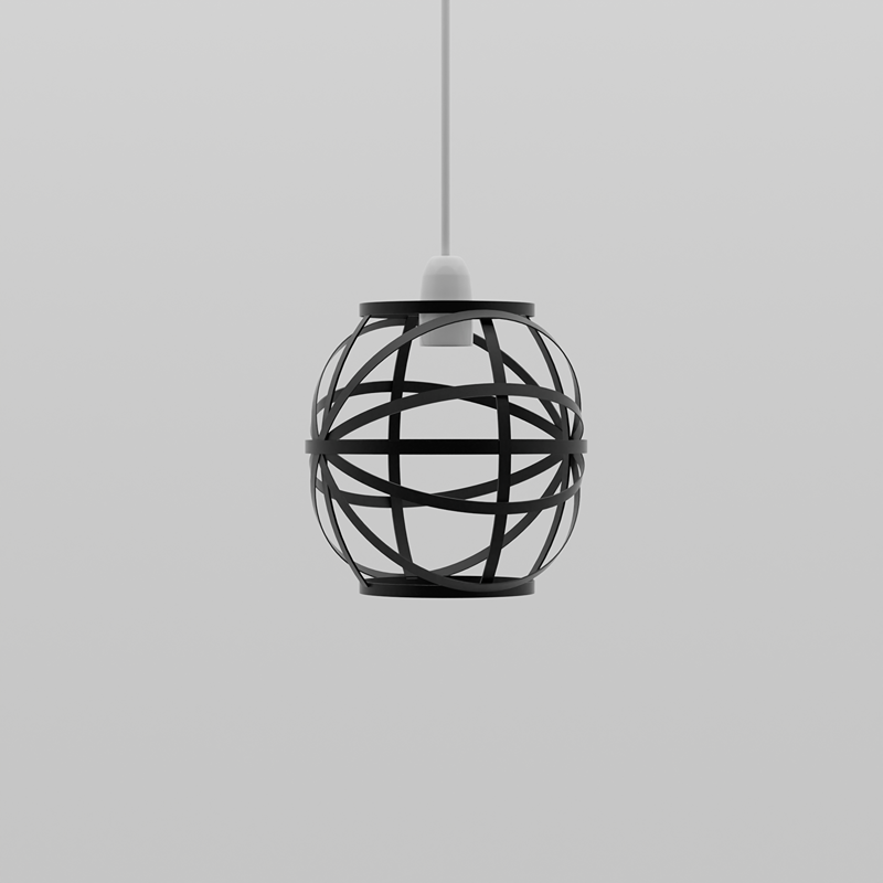 Banded Globe Cage Lamp Shade – Black or Copper, Easy Fit - photo 11