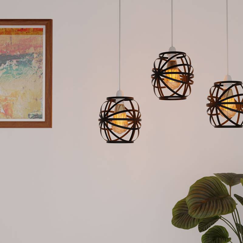 Banded Globe Cage Lamp Shade – Black or Copper, Easy Fit - photo 6
