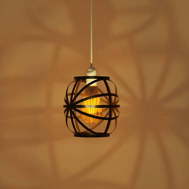 Banded Globe Cage Lamp Shade – Black or Copper, Easy Fit - photo 7