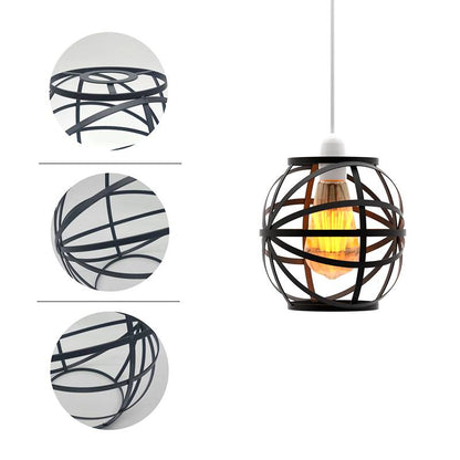 Banded Globe Cage Lamp Shade – Black or Copper, Easy Fit - photo 9